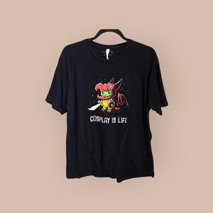 ⭐️Cosplay Is Life Black Graphic Tee Size XL